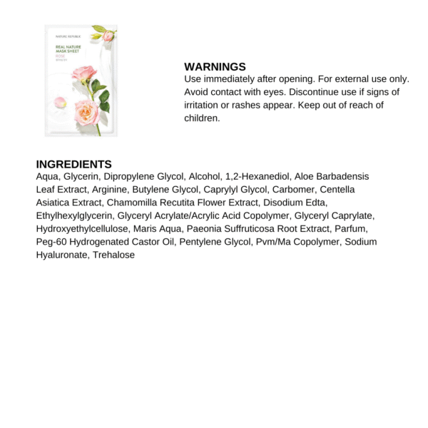 Real Nature Rose Mask Sheet (10 SHEETS) - Image 2